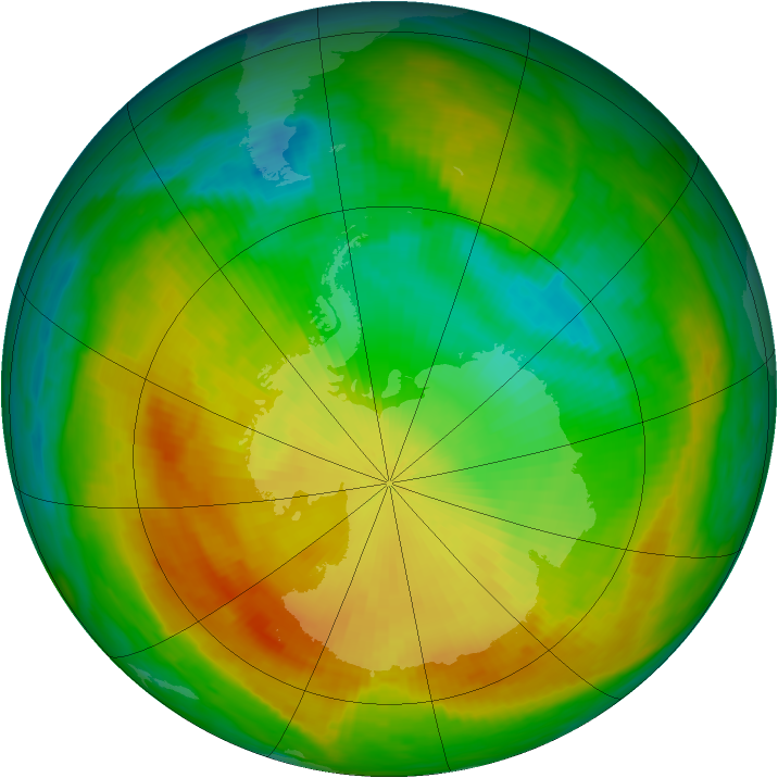 Antarctic ozone map for 14 November 1988